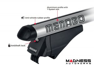 FIAT 500X Roof Rack Cross Bars - for models w/ factory roof rails - Silver - 2016-2023